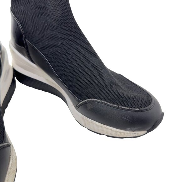 Michael Kors Womens SZ 7 Slip-On Stretch Knit Sock High Top Sneakers Black - Picture 11 of 16